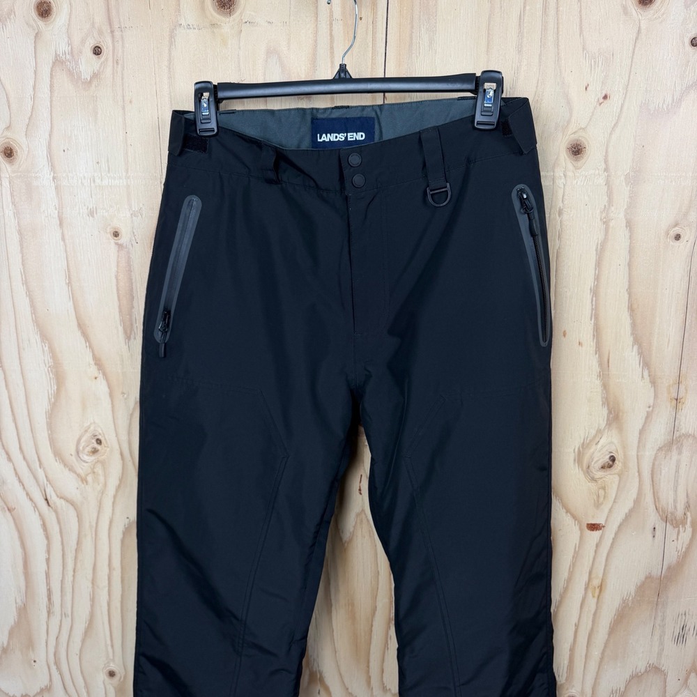 Lands' End Snow Pants Mens M Black Insulated Primaloft Ski Outdoor Pockets